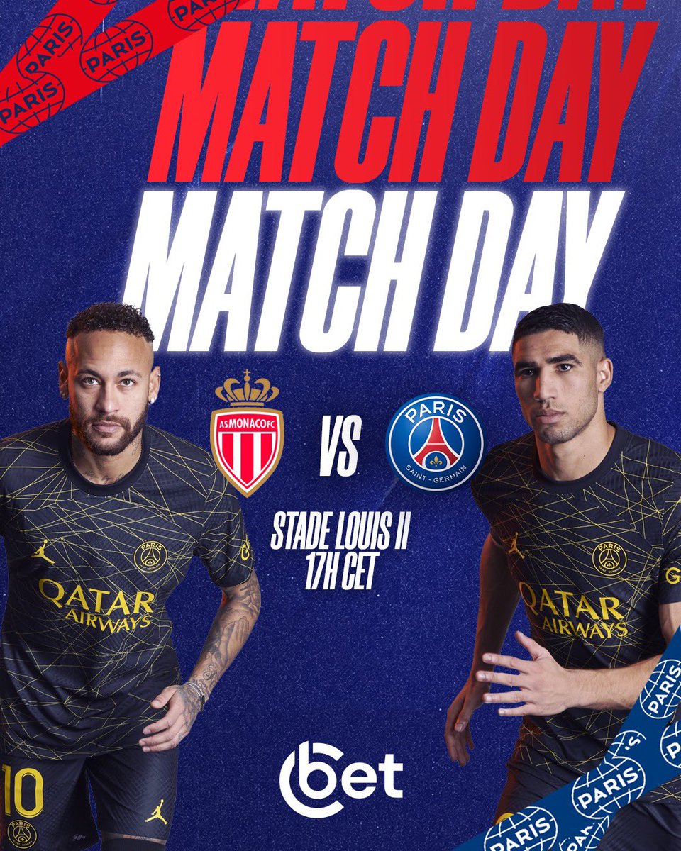 ⚽️ DÍA DE PARTIDO ⚽️

🆚 @AS_Monaco_ES 
🏆 #Ligue1 
📱 #ASMPSG
🏟️ Stade Louis II
⌚️ 17h hora local 

#VamosParis ❤️💙