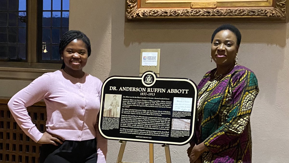 This week, <a href="/heritagetoronto/">Heritage Toronto</a> unveiled plaques for Dr. Alexander Augusta and Dr. Anderson Abbott, who share the distinction of being the first licensed Black medical doctors in Canada. Congratulations to all who made this happen! #AlwaysReadThePlaque 

breakfasttelevision.ca/videos/heritag…