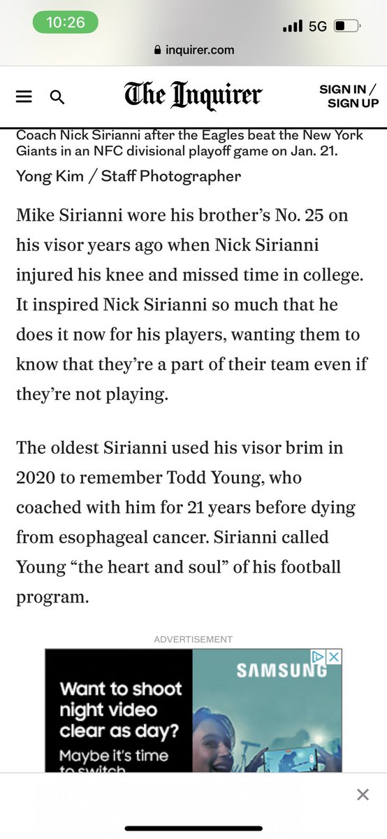 Coach_Sirianni's tweet photo. Todd Young reference for the Super Bowl.  We miss TY everyday.  He will be up in heaven with a pizza and Pepsi cheering on the eagles.  Love you TY!!!! https://t.co/3pGEr8mIJu