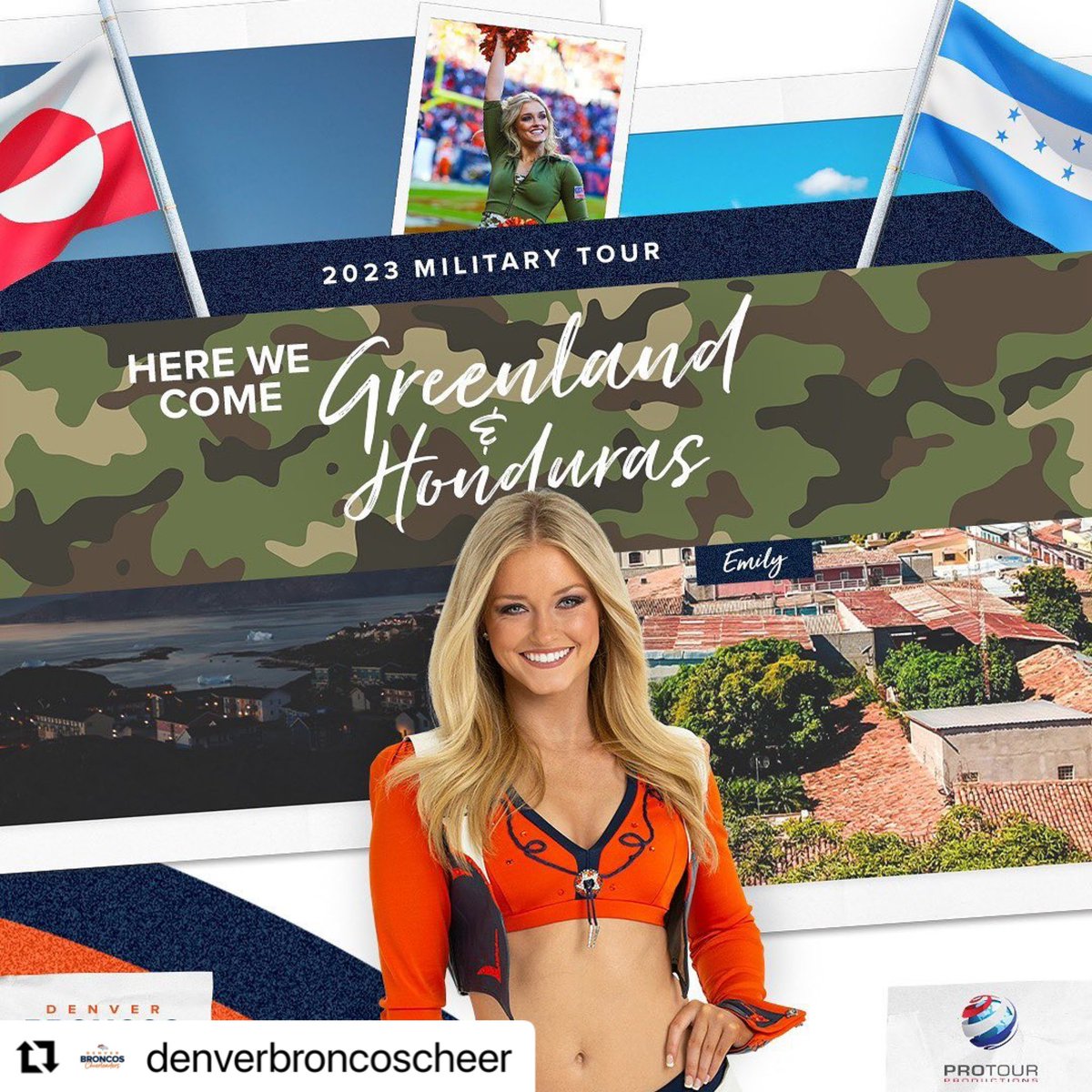 #Repost @denverbroncoscheer & @protourproductions ・・・ On my way! 🧳 ✈️✨ Greenland & Honduras are #BroncosCountry #DBCandAFE | #ArmedForcesEnt | #ProTourProductions | #ProTourGreenland | #ProTourHonduras