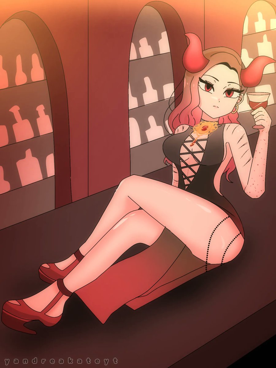 miladimunyu's tweet photo. [#milARTdy] POV: You snuck in to my discotheque before it even opens. 🍷
 🎨: @Kateee_Rei https://t.co/DuVmicp3kr
