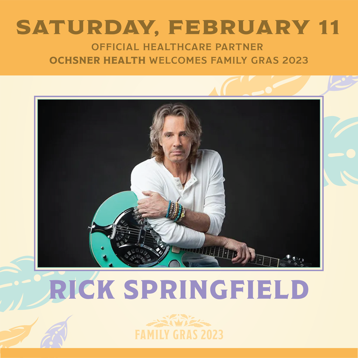 FamilyGras's tweet photo. It's #FamilyGras Saturday! ⁣

• Gates open - 9:30am⁣
• @iMovers - 11am⁣
• @haileywhitters - 12:15pm⁣
• Croce Plays Croce - 1:30pm⁣
• @donfelder - 3:00pm⁣
• @1EliteFishing Mardi Gras Cup weigh-ins - 4pm⁣
• @rickspringfield  - 4:30pm⁣

Info: https://t.co/gfTnRXElDV https://t.co/RFidv3wxwm