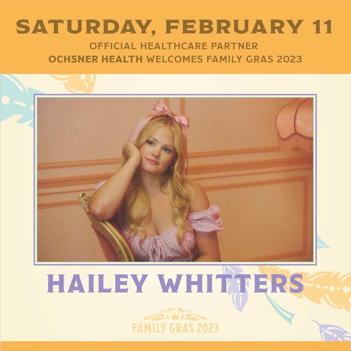 It's #FamilyGras Saturday! ⁣

• Gates open - 9:30am⁣
• <a href="/iMovers/">Imagination Movers</a> - 11am⁣
• <a href="/haileywhitters/">Hailey Whitters</a> - 12:15pm⁣
• Croce Plays Croce - 1:30pm⁣
• <a href="/donfelder/">Don Felder</a> - 3:00pm⁣
• <a href="/1EliteFishing/">Elite Fishing Series</a> Mardi Gras Cup weigh-ins - 4pm⁣
• <a href="/rickspringfield/">Rick Springfield</a>  - 4:30pm⁣

Info: bit.ly/3qNBc22