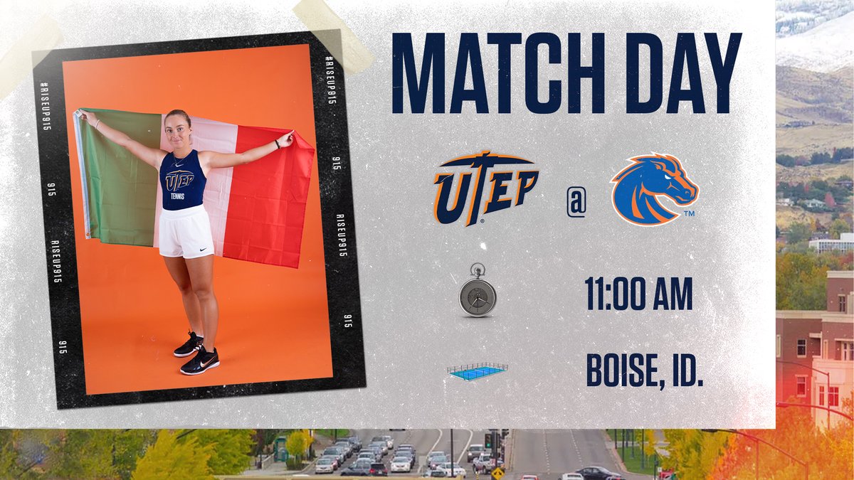 UTEPWTennis's tweet photo. We're fired up to be back on the courts for 𝗠𝗔𝗧𝗖𝗛𝗗𝗔𝗬 ‼️

🆚 at Boise State
📍 Boise, Idaho
⏲️ 11 a.m. MT

#RiseUp915 | #PicksUp https://t.co/fbXedtedKL