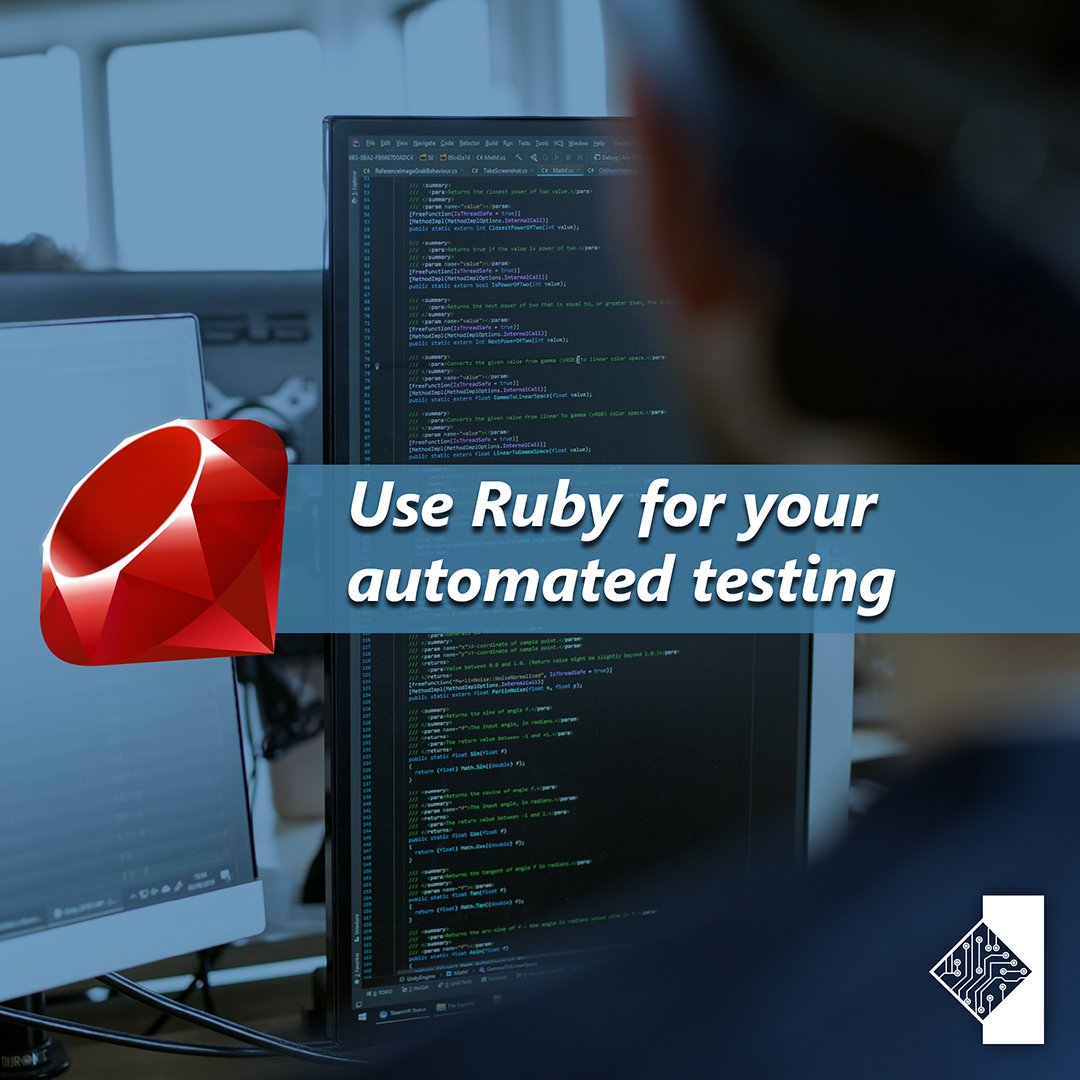 tcworkshop's tweet photo. Simplify and speed up your test automation script writing with Ruby! Take our next class, broken up into two days per week! 2/21-2/22 then 3/1-3/2, plus it's on sale!
https://t.co/tDcVxCGPj1
#Ruby #Python #javascript #java #programming #rubyprogramming #coding #tcworkshop https://t.co/sZHcs2ijHg