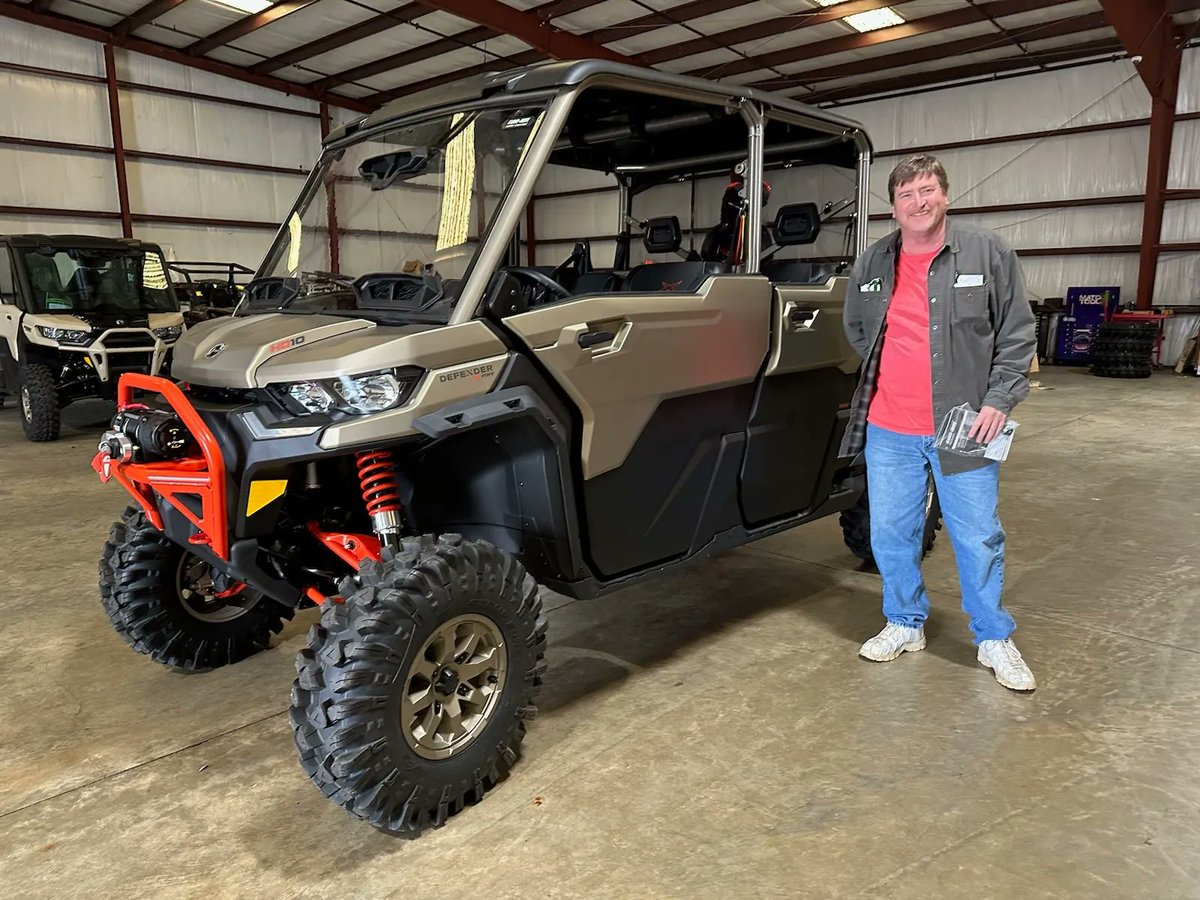 Congratulations to Steve Myers from Kosciusko, MS for purchasing a 2023 Can Am Defender Max Xmr HD10 at Hattiesburg Cycles! #canam #defender #xmr