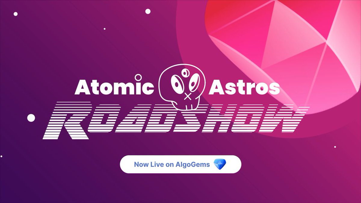 algo_astros's tweet image. The Atomic Roadshow has made it to its next and FINAL stop @AlgogemsNFT!
We hand-picked 75 of the finest Atomic Astros, grab yours to gain access to exclusive HEADLINE airdrops, upcoming #NFTs, and some of the most stunning art on #Algorand!
algogems.io/shuffle/654