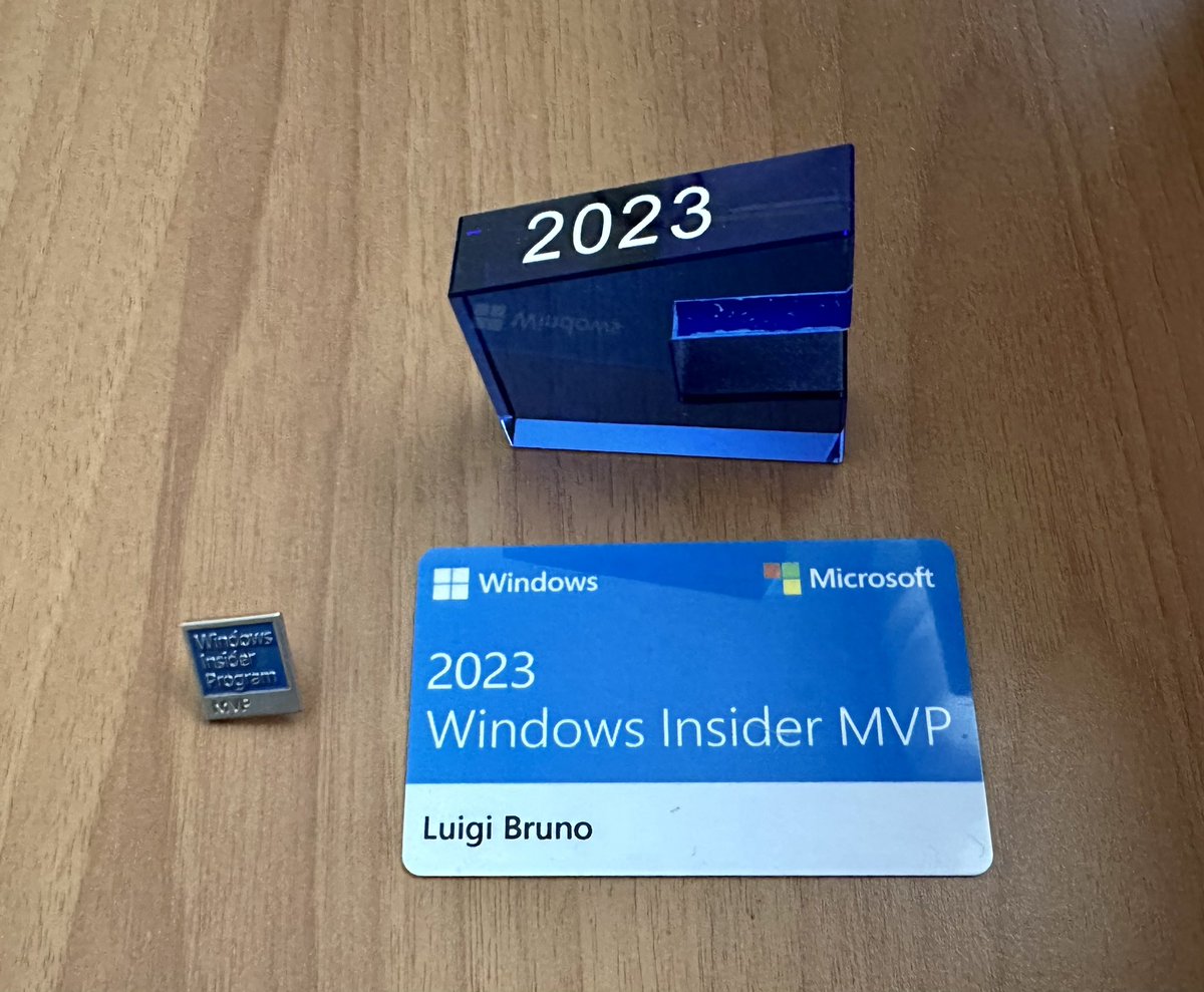LuigiLCBBruno's tweet photo. Thank you. @windowsinsider 
#Windows #WindowsInsider #WindowsInsiderMVP #WIMVP https://t.co/P0K74zZhaA