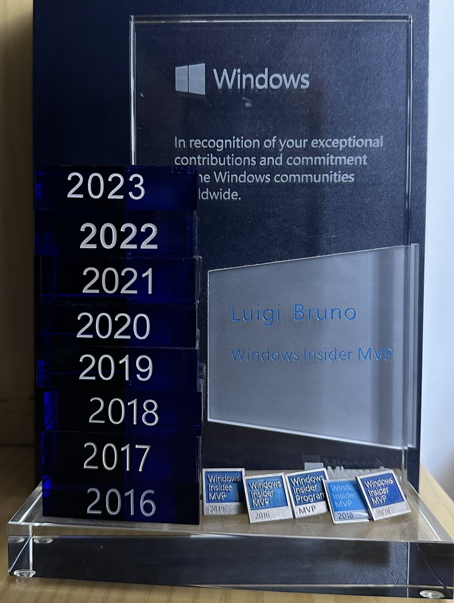 LuigiLCBBruno's tweet photo. Thank you. @windowsinsider 
#Windows #WindowsInsider #WindowsInsiderMVP #WIMVP https://t.co/P0K74zZhaA