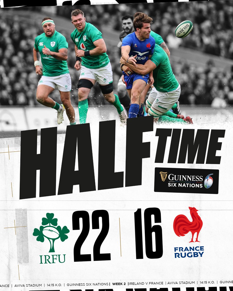 SixNationsRugby's tweet photo. A simply 𝑠𝑝𝑒𝑐𝑡𝑎𝑐𝑢𝑙𝑎𝑟 Test match is being played out in Dublin. 

#IREvFRA | #GuinnessSixNations https://t.co/1EieDEBj2f