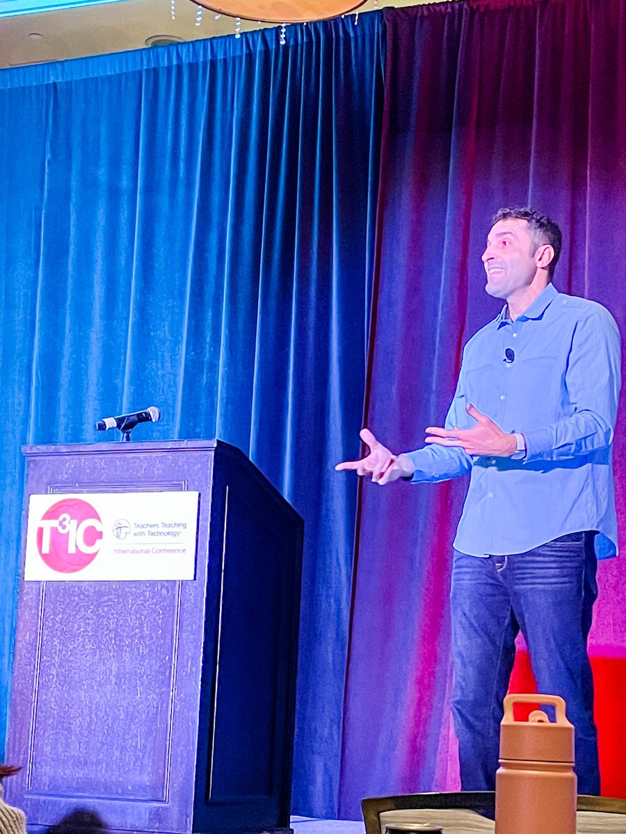 AnnieHeadSTEM's tweet photo. Loved this keynote from @yaymath about anxiety, inadequacy, and the culture of learning! 
🗣️“The goal is to match the skill to the challenge!”
#T3IC #STEM #SCIENCE #MATH https://t.co/zvMhViRirb