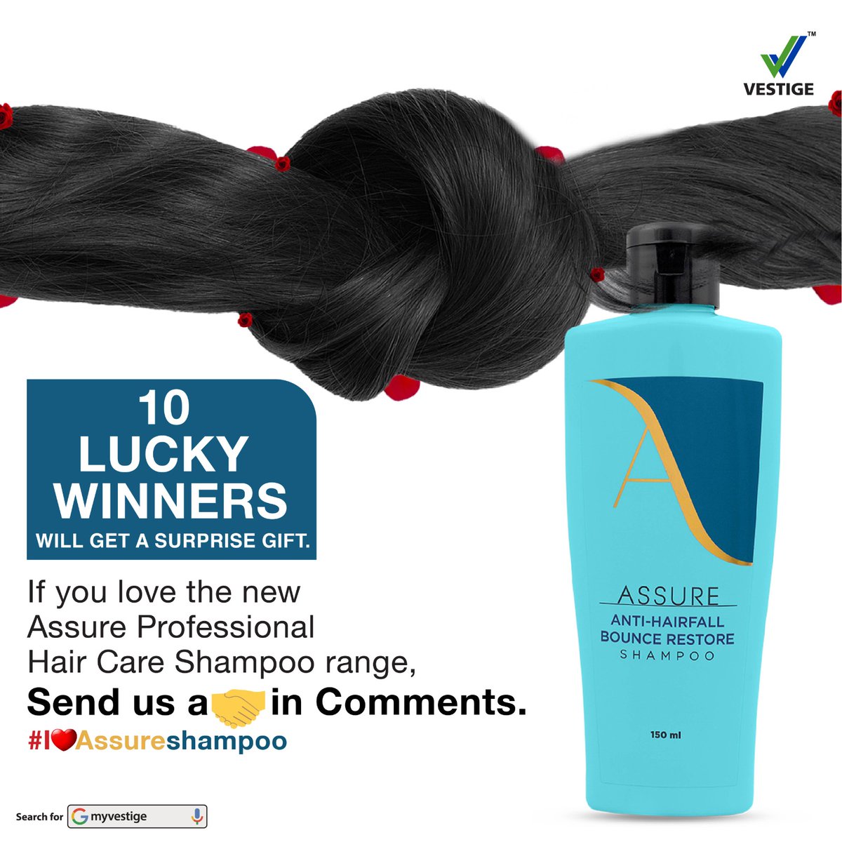 vestigemkt's tweet photo. Get your hair as strong as your promises to your Valentine with Assure Shampoo. Give us a 🤝 in the comments, and the lucky ones will get a surprise gift from us.

#WishYouWellth #professionalhaircare #antihairfallshampoo #keratinsmoothening #promiseday #contestalert https://t.co/qYdTD3DQBX