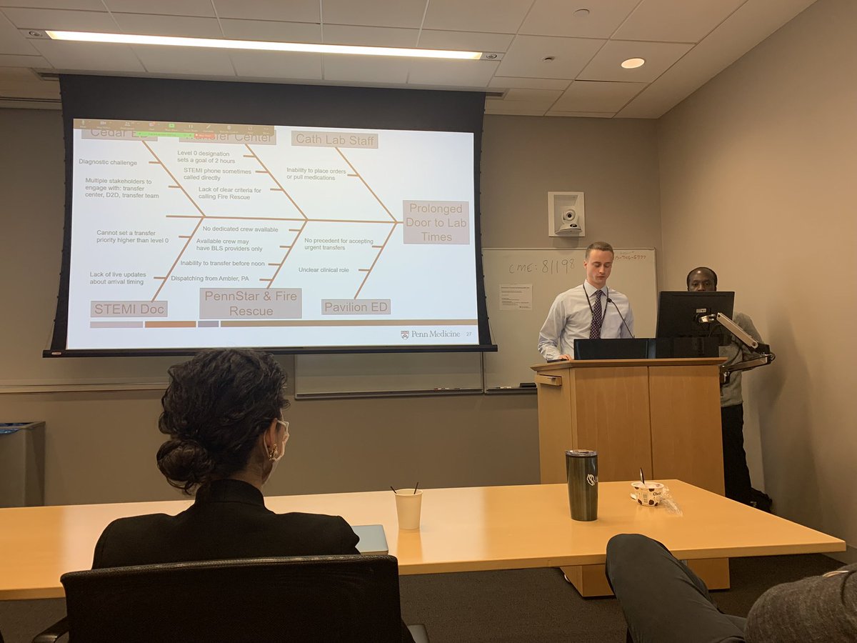 Jadry Gruen, MD (@jadrygruen) on Twitter photo Two of our ⭐️⭐️<a href="/PennCVFellows/">Penn Cardiology Fellows</a> Nigel and <a href="/TomB_MD/">Tom Boyle</a> presented their their #QualityImprovement project at <a href="/PennCardiology/">Penn Cardiology</a> Grand Rounds! Time to ⬇️ #STEMI transfer times from an affiliate hospital. Tremendous buy-in from leadership. Our fellows are making REAL CHANGE. 📈👏 Two of our ⭐️⭐️<a href="/PennCVFellows/">Penn Cardiology Fellows</a> Nigel and <a href="/TomB_MD/">Tom Boyle</a> presented their their #QualityImprovement project at <a href="/PennCardiology/">Penn Cardiology</a> Grand Rounds! Time to ⬇️ #STEMI transfer times from an affiliate hospital. Tremendous buy-in from leadership. Our fellows are making REAL CHANGE. 📈👏