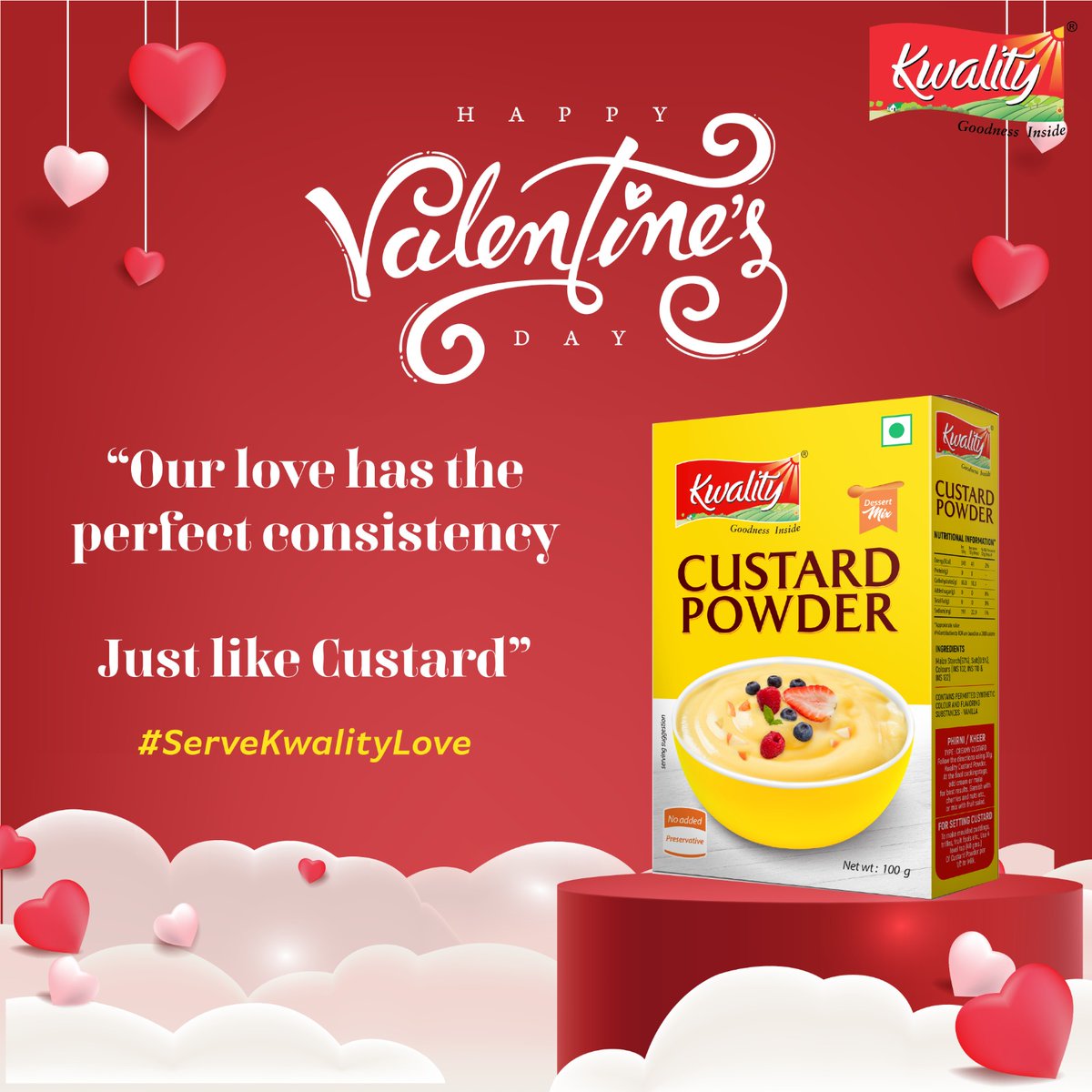 Kwality_Foods's tweet photo. Custard gives us all the feels, just like our love with the customers!
#ServeKwalityLove
.
.
.
#kwality #kwalityfoods #valentinesweek #ServekwalityLove #custardpowder #kwalityvalentines https://t.co/QkNdFxvKPG