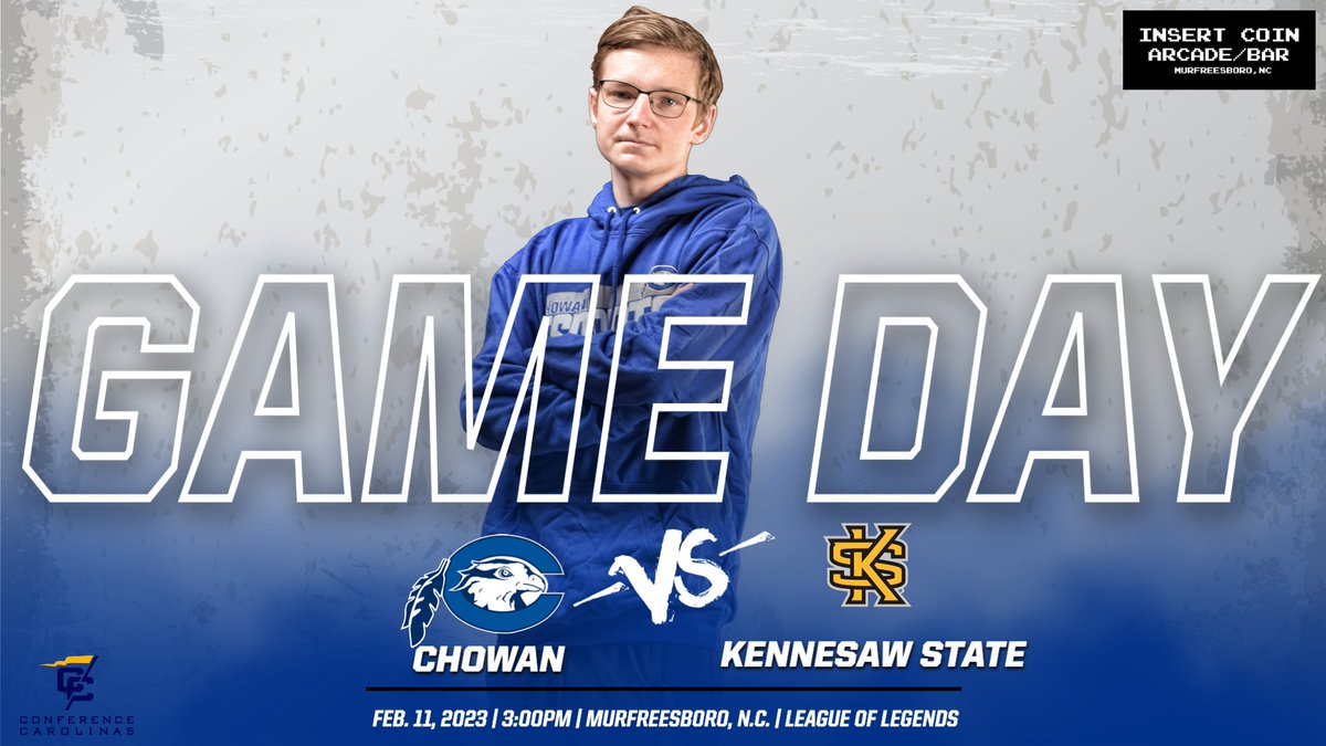 Chowan LoL team in action today
Presented by: Insert Coin Arcade
🎮 <a href="/ChowanEsports/">Chowan Esports</a> vs Kennesaw State🎮
📍 Murfreesboro, N.C.
⌚ 3:00pm
#EnvisionTheFlight