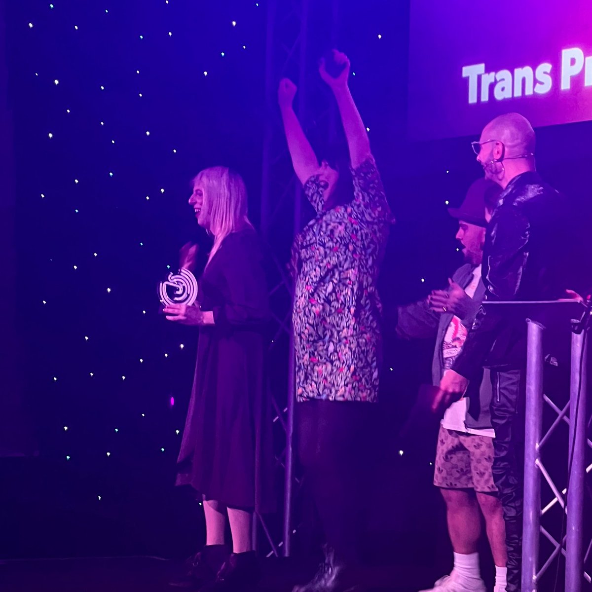TPrideBrighton's tweet photo. Grassroots Pride of the Year Winners!🏆
Thanks for the award @Gaydio and to everyone that’s been involved with #transpridebrighton over the past decade - this one’s for all of us! ♥️
#transisbeautiful #transjoy #lgbtqia #transpositivity https://t.co/CET1IP5D2a