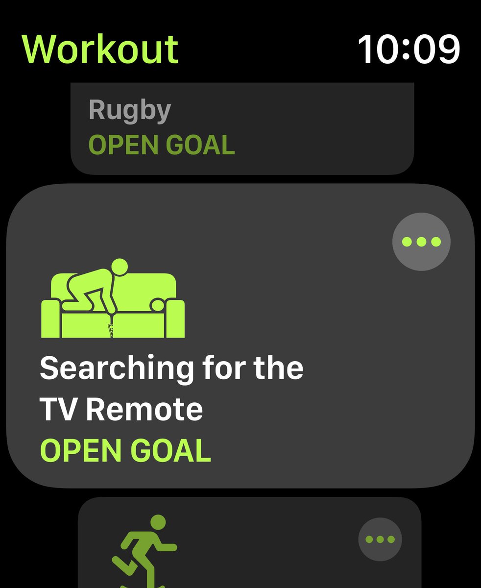 BasicAppleGuy's tweet image. Lesser known Apple Watch Workouts:
Searching for the TV Remote. 📺