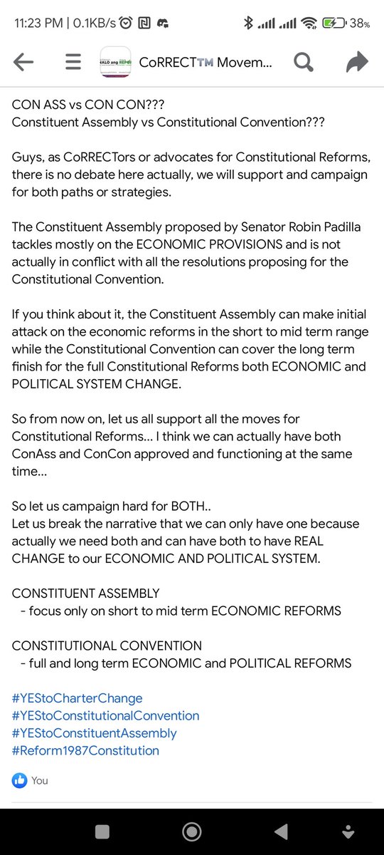 Rated_JBR's tweet photo. Constituent Assembly or Constitutional Convention, I'm very OK with either one of them. π
#YesToCharterChange
#YesToConRef https://t.co/aVvnB4H0Y3