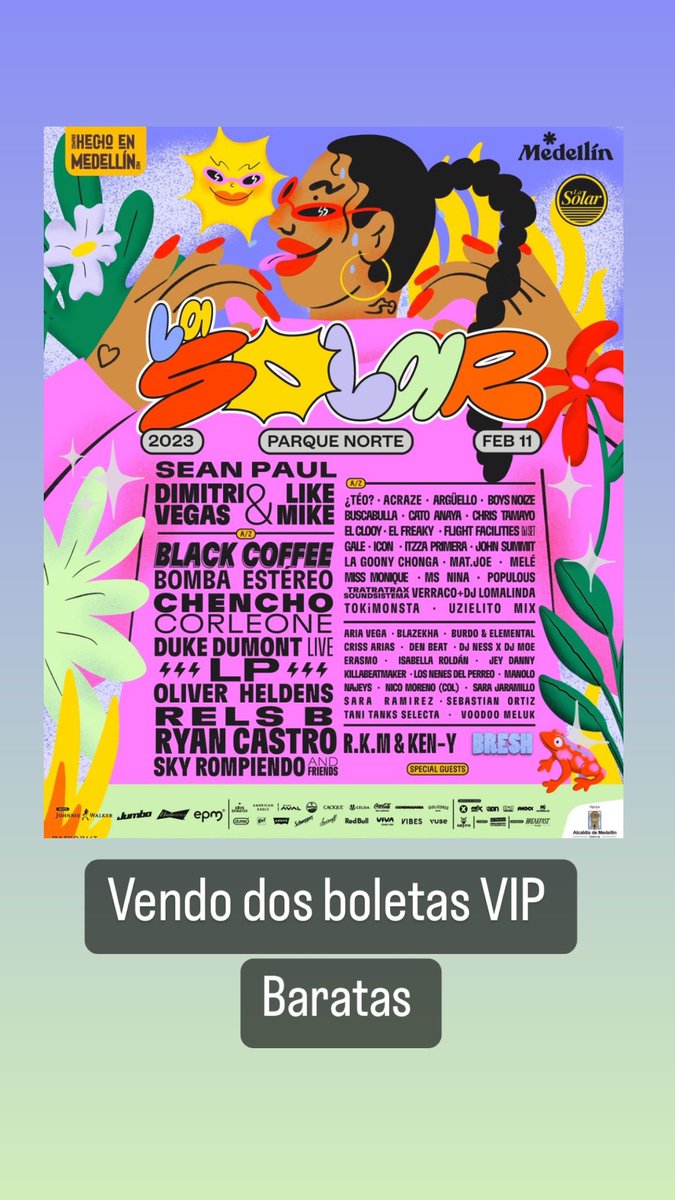 andrearuag's tweet photo. Vendo dos boletas para la solar VIP baratas https://t.co/icmwp2iZVE