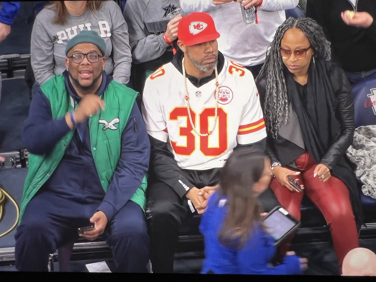 bturner23's tweet photo. Sheed decked out in all Chiefs gear at the Sixers game in Philly last night😤😤 https://t.co/7AEjTtzJqI