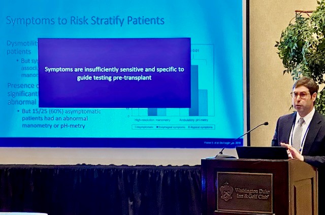 Duke GI (@duke_gi_) on Twitter photo We've gathered national & international experts of multiple disciplines to discuss the state of the field of mgmt of #esophageal disorders and best practices.
Here's <a href="/David_LeimanMD/">David Leiman, MD, MSHP</a> speaking on the variability in esophageal testing for advanced lung disease & #pulmonarytransplant We've gathered national & international experts of multiple disciplines to discuss the state of the field of mgmt of #esophageal disorders and best practices.
Here's <a href="/David_LeimanMD/">David Leiman, MD, MSHP</a> speaking on the variability in esophageal testing for advanced lung disease & #pulmonarytransplant