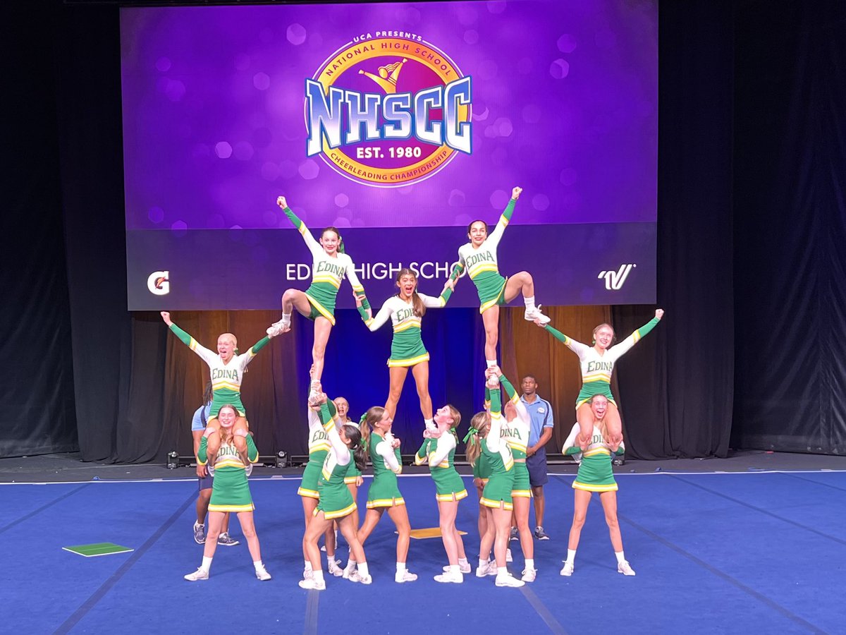 edinahornets's tweet photo. Updates from Comp Cheer Nationals. Day 1 was a great day for our teams. 
JV has moved on to Small Semifinals
Varsity has moved on the Medium Semifinals
Varsity Game Day got a straight bid to finals on Sunday evening. #Hornets! https://t.co/2ZertypbLP