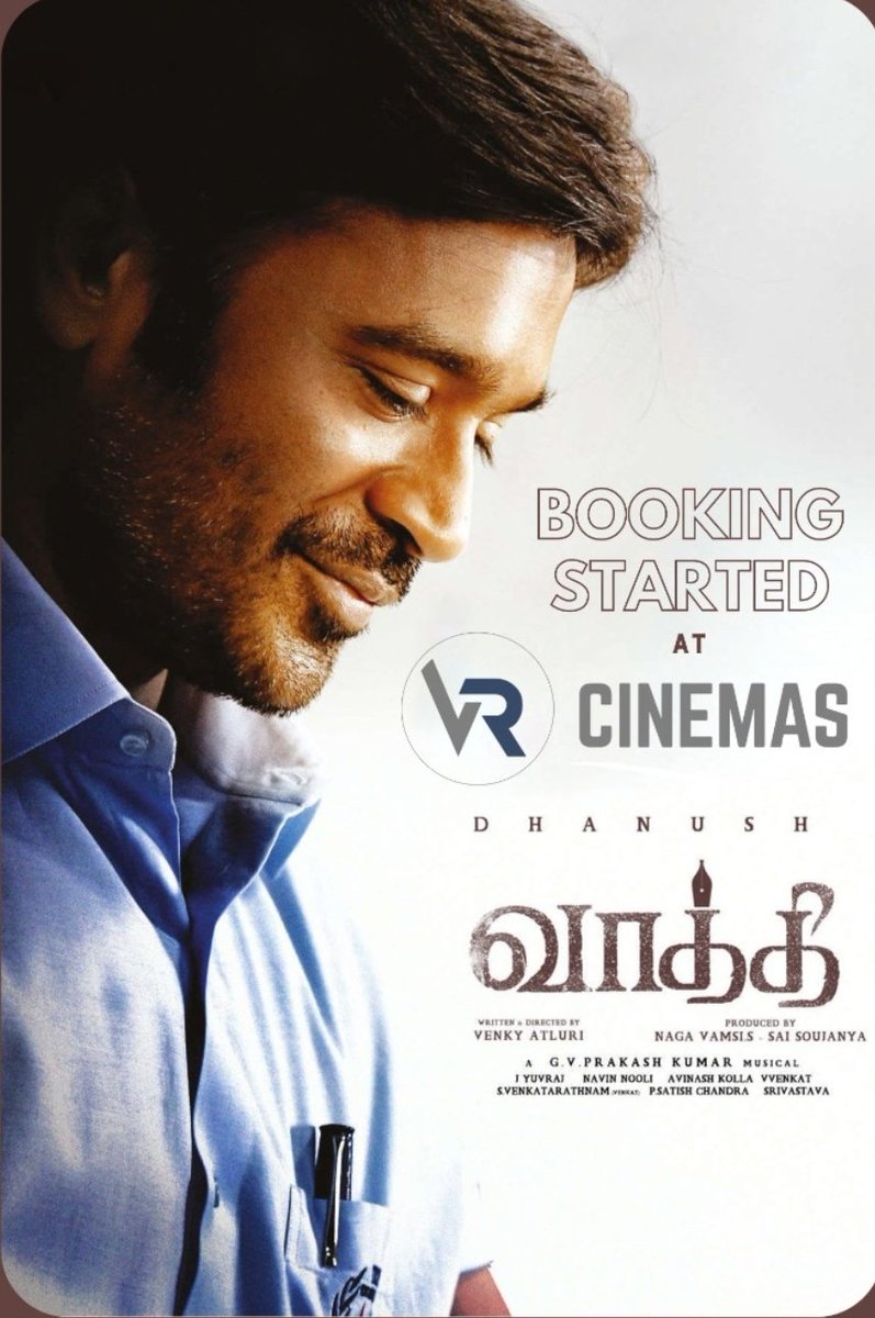 #Vaathi Booking started <a href="/cinemas_vr/">VR Cinemas</a> Grab ur tickets. Class will start from Feb 17🔥🔥🔥