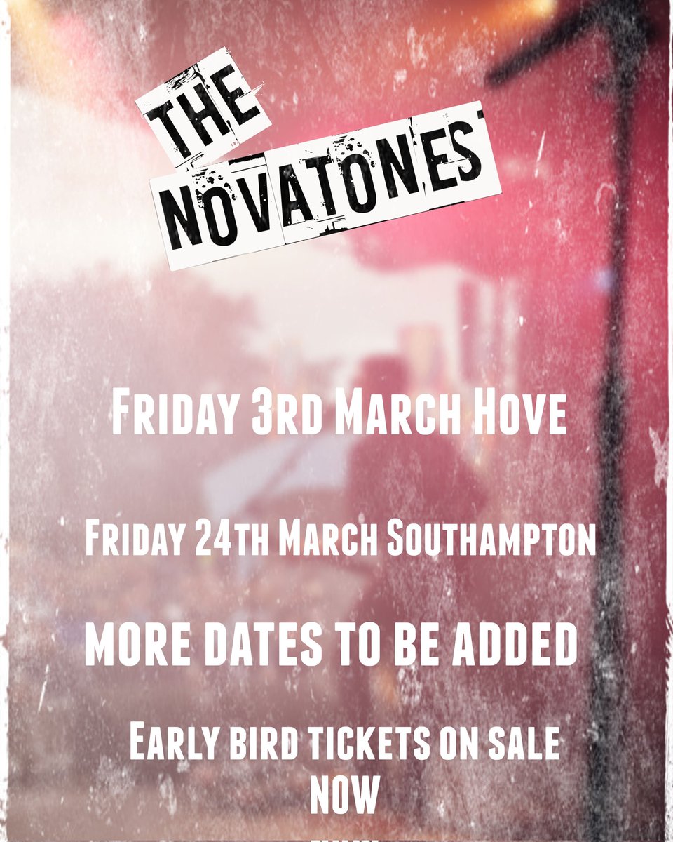 Our gig in #Hove at the brunswick 3rd march very close to a sell out 😁 then a hometown show in Southampton on the 24th March. up the Novas #Brightongigs #brightonandhovegigs #Southamptongigs #Novatones #livemusic