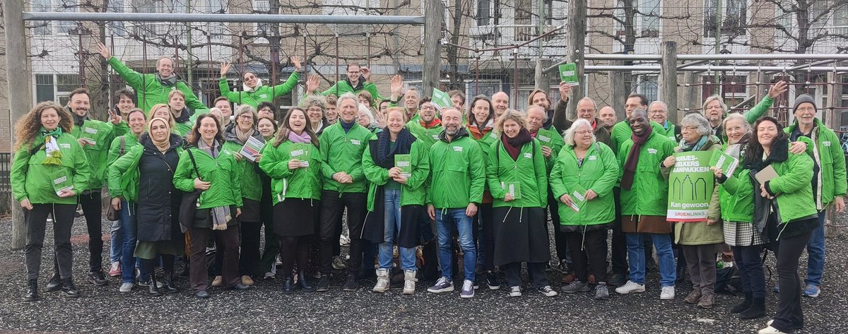 GroenLinksNH's tweet photo. En nu de straat op! Kan gewoon. 💚

#stemgroenlinks op 15 maart. https://t.co/WBkGcNCiGn