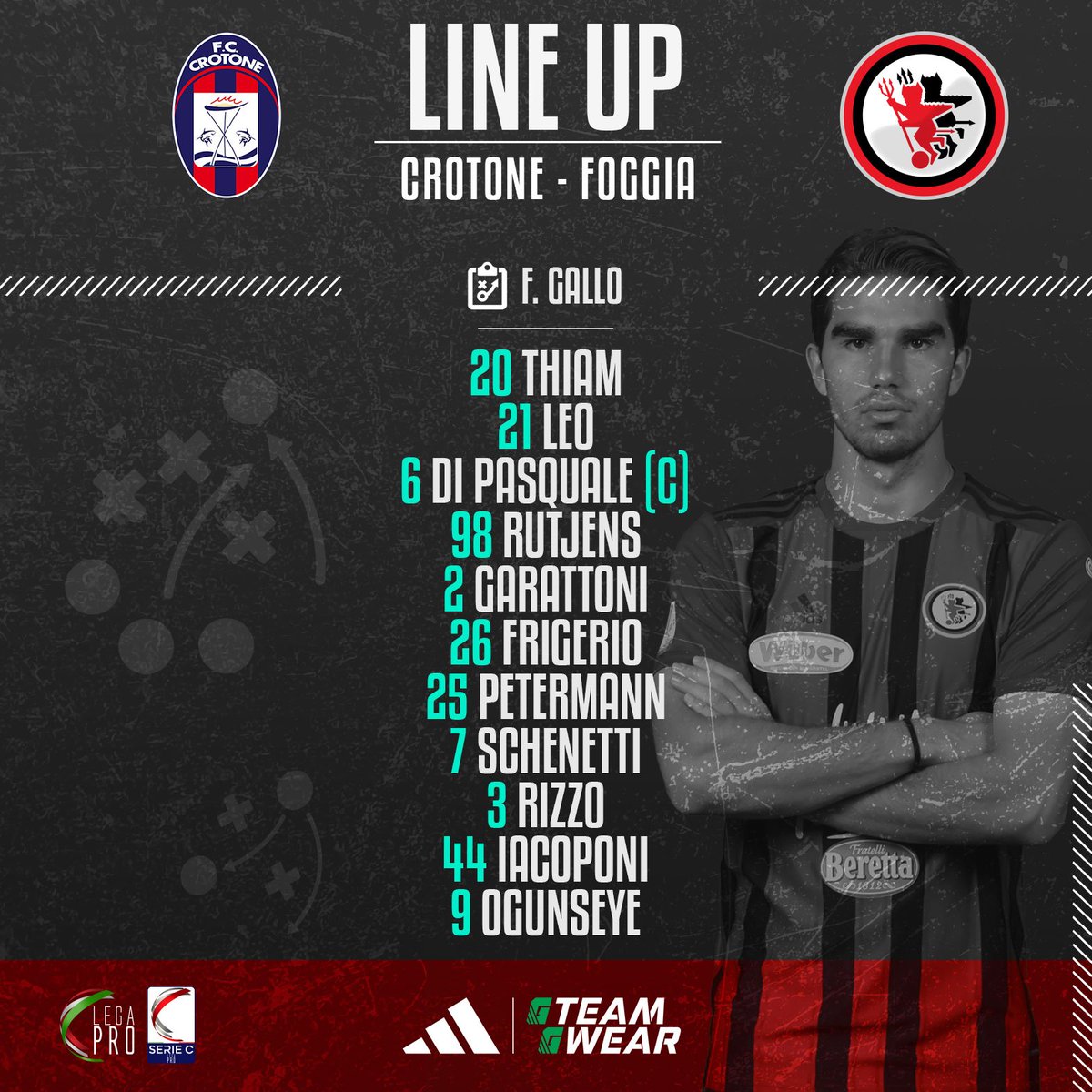 CalcioFoggiaoff's tweet photo. ๐ด ๐ฆ๐ง๐๐ฅ๐ง๐๐ก๐ ๐ซ๐ โซ
Gli 1๏ธโฃ1๏ธโฃ iniziali scelti da Mister #Gallo per il match allo #Scida
#ForzaRagazzi #ForzaFoggia https://t.co/k3EFvoTMVg