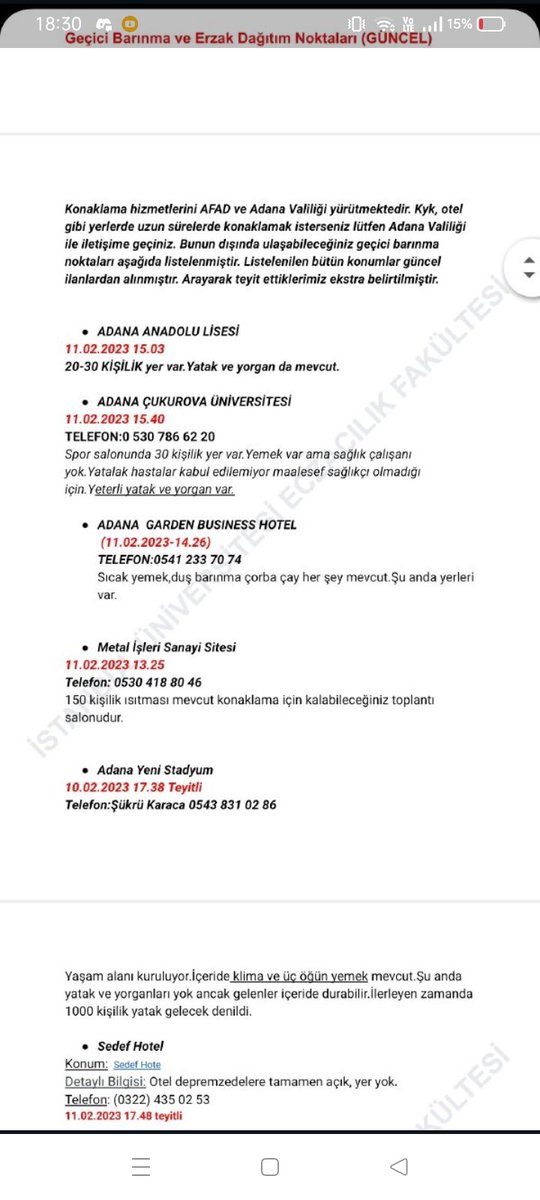 ayyaskedy's tweet photo. Adana yardım toplama yerleri #AhbapDernegi #HalukLevent #AFAD #adana https://t.co/MpV8WDPPz7