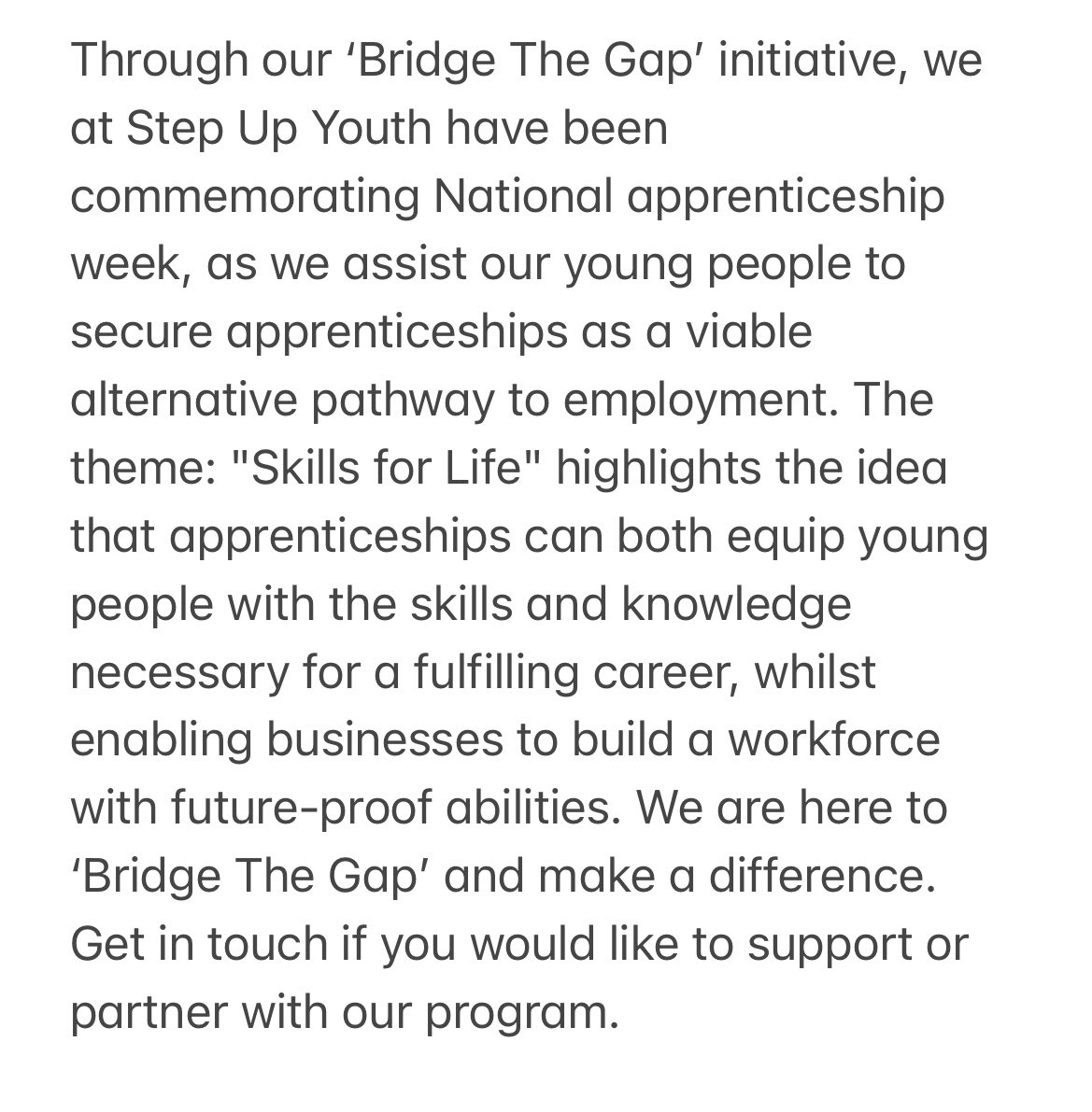 StepUpYouthUK's tweet photo. Through our ‘Bridge The Gap’ initiative, we at Step Up Youth have been commemorating National apprenticeship week, as we assist our young people to secure apprenticeships as a viable alternative pathway to employment. https://t.co/PgXsZ4pM42