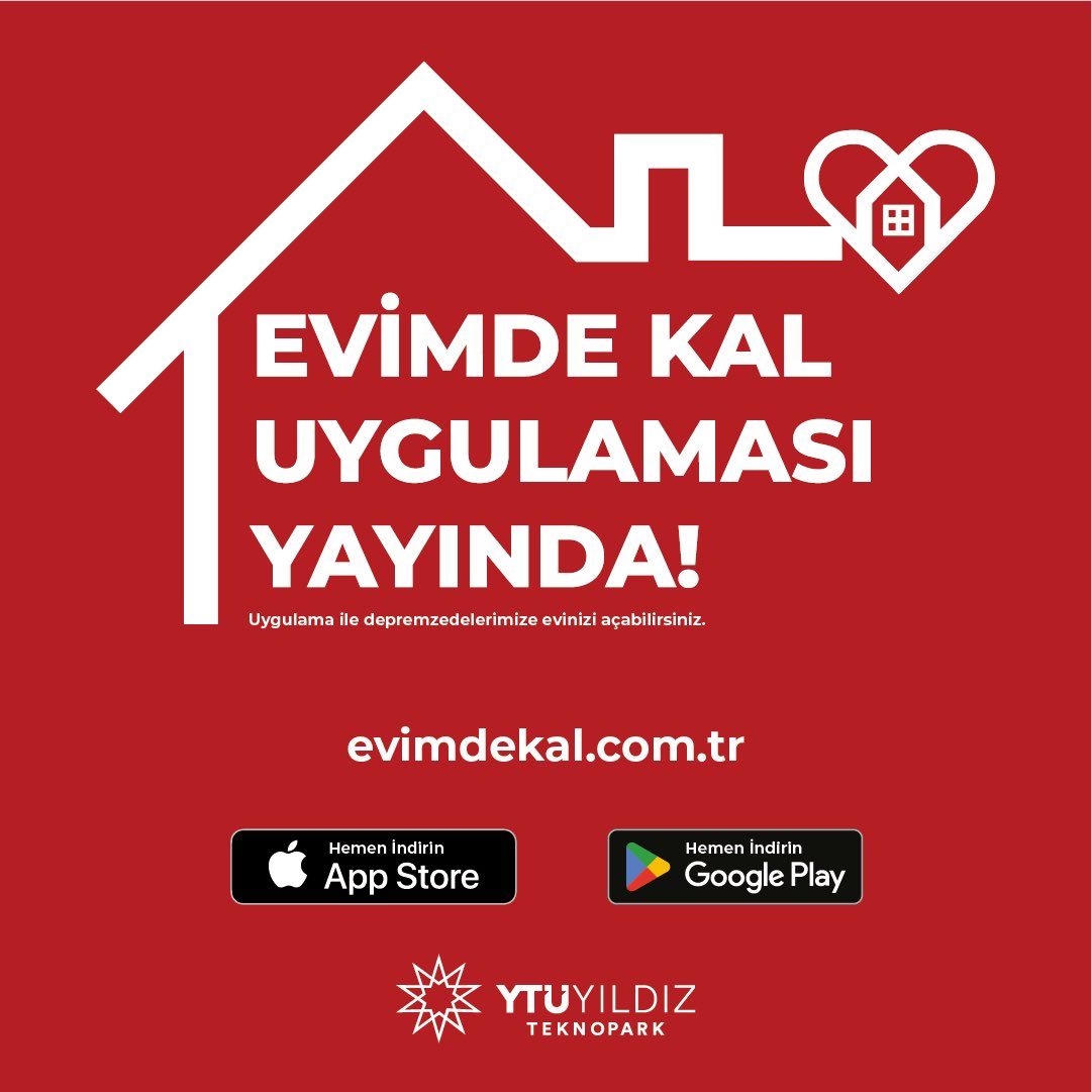 yildizteknopark's tweet photo. 40 Gönüllü yazılımcı ile YTÜ Yıldız Teknopark tarafından geliştirilen Evimde Kal platformumuz yayına alınmıştır.

Birlikte üstesinden geleceğiz.

Uygulamayı indirmek ve kaydınızı oluşturmak için hemen linke tıklayın! 👉 https://t.co/DEfD4EaRlh https://t.co/LU2rAm1SPU