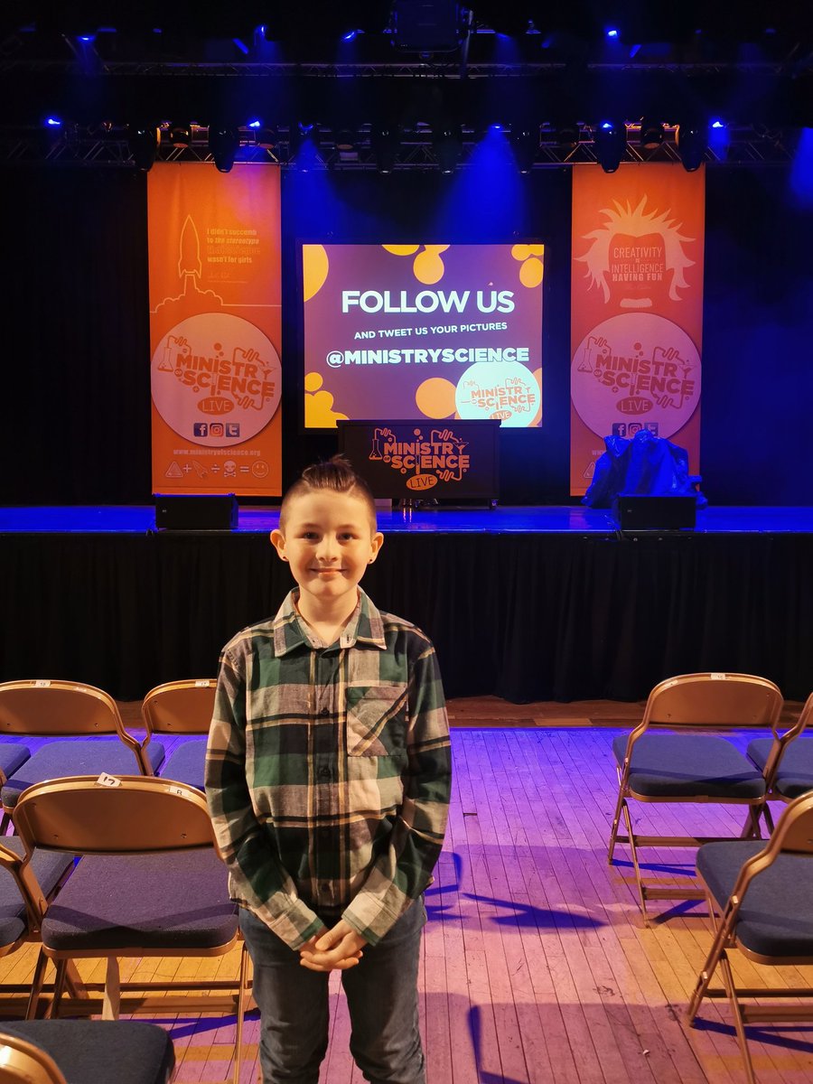 CarlyDinwoodie's tweet photo. Colins super excited for the @MinistryScience Live show
#scienceboy #Knowledgeispower https://t.co/0FHGIoU7Ub