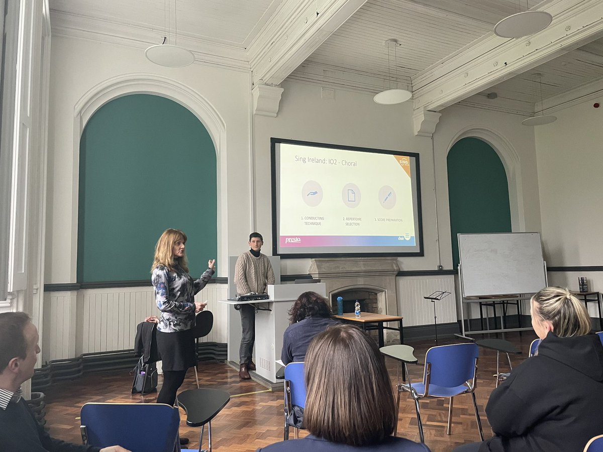 Time for the Sing Ireland presentation on Choral Conducting: Fundamental Technique and the Selection of Repertoire with Bernie Sherlock and Brian Dungan! <a href="/ErasmusPresto/">presto_erasmus</a> <a href="/Music_DCU/">Music @ DCU</a>