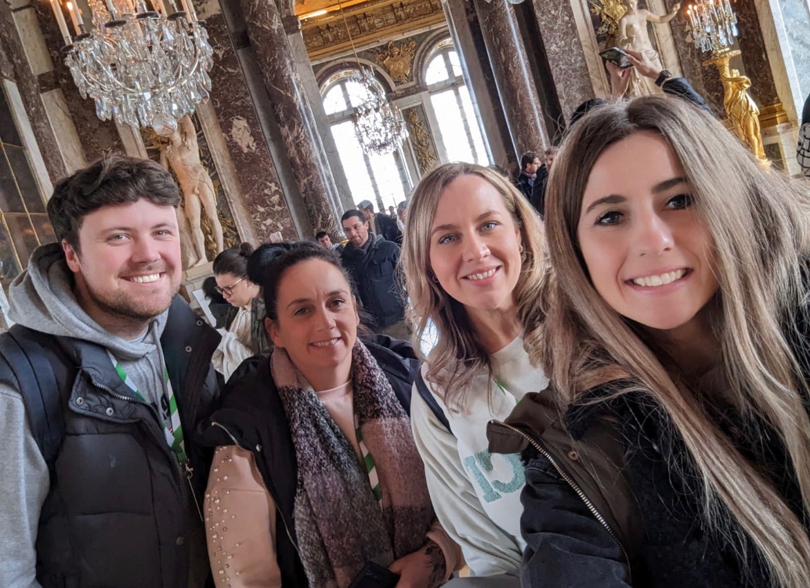SJPHeadteacher's tweet photo. Students (and staff) onboard coach C have had a great day out at Versailles as well as exploring the local markets and practicing our French skills! https://t.co/q9nOFuWdYd