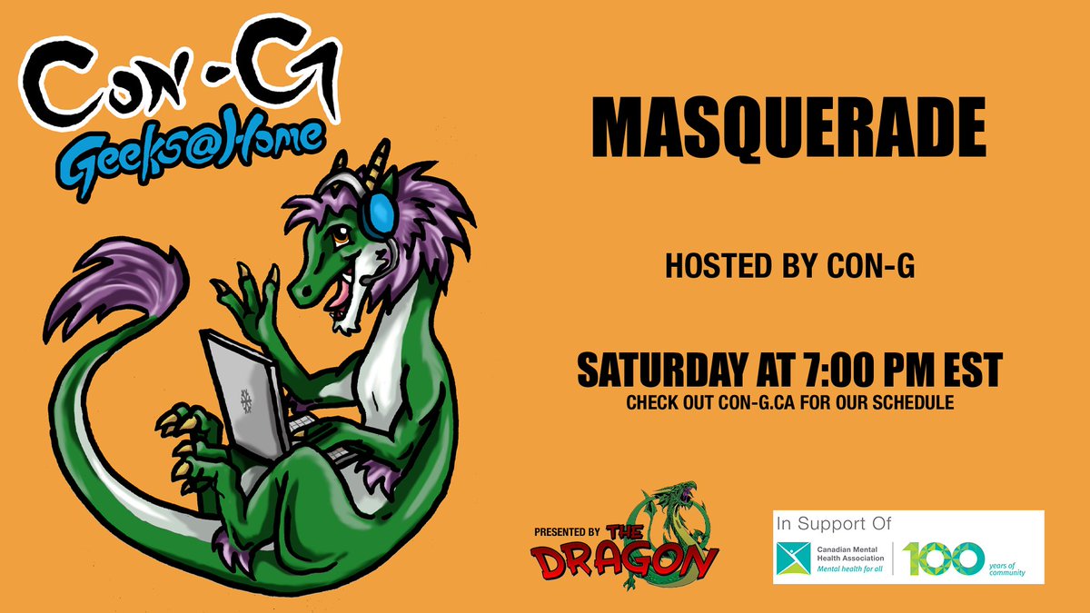 Come join us in half an hour for the Con-G Masquerade! !