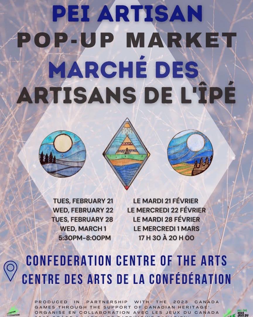 If you’re looking for Artisan pop-up markets during @2023CanadaGames @Team_PEI Here is one to check out at @ConfedCentre