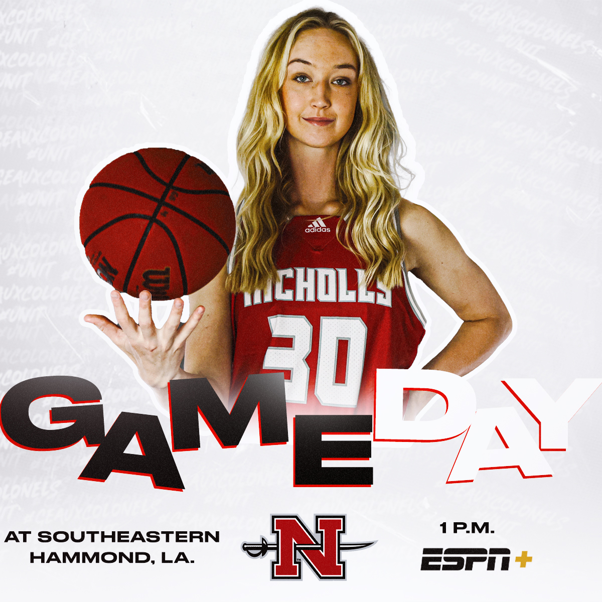 𝐆𝐀𝐌𝐄𝐃𝐀𝐘

🆚 Southeastern 
⌚️ 1 p.m.
📍 Hammond, La.
📺 es.pn/3XqxdFo
📊 bit.ly/2Cjy44K