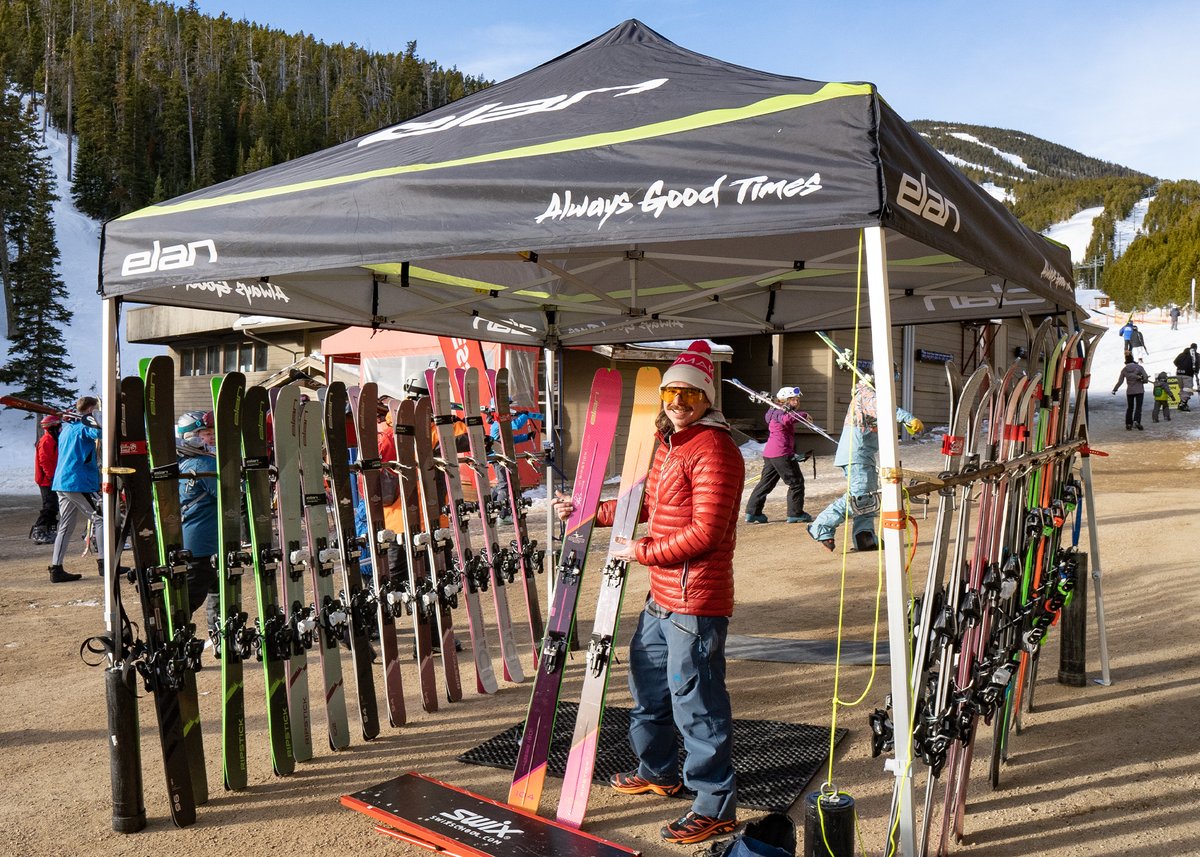 RedLodgeMntn's tweet photo. Our friends at @Elan_Skis are stationed in the courtyard today for a FREE demo day! Stop by and try out some new skis! #AlwaysGoodTImes https://t.co/hRm4ddEYF4