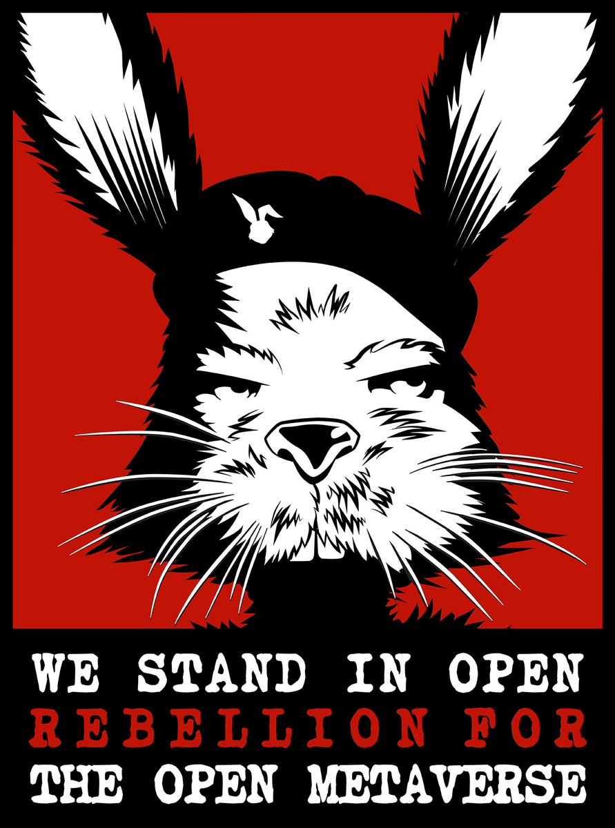 Che Bunny @flufworld @sxsw #Metaverseproject #rebellion #STATEMENT #poster #art #agitprop #AustinTx