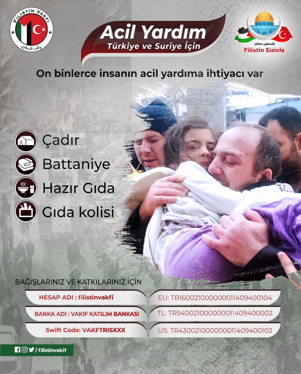 GelembeSaadet's tweet photo. Şimdi yardım zamanı, yüz binlerce kişi evsiz kaldı.
Türkiye ve Suriye’deki kardeşlerimize destek olalım ve destek paylaşımı yapalım.
#harekete geç #destek #yardım #deprem
https://t.co/sPJFtHzXYO https://t.co/g0A6J7roA1