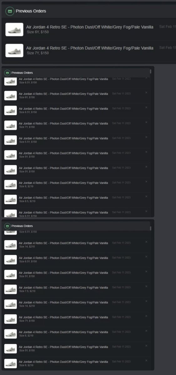 Another drop another boomer feast! Avg. checkout count on AJ4 Craft per boomer was as usual 30 pairs. 

s/o <a href="/TheXYZStore/">TheXYZStore</a> for hooking it up with promotional (heavily discounted) proxies.