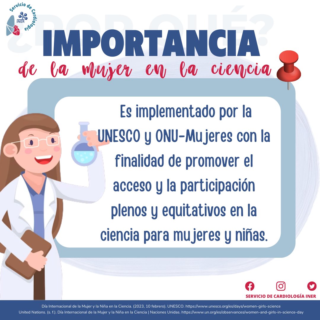 clic_cardioiner's tweet photo. 👉El 11 de febrero se conmemora el #DiaInternacionalDeLaMujeryLaNiñaEnLaCiencia 👩🏻👧🏻🔬🧫🧬🩺🧪🔭🦠
📆Esta fecha busca promover el acceso y la participación plenos y equitativos en la ciencia para mujeres y niñas.
#womenandscience #cienciacontodas #cliciner #cardioiner https://t.co/wzfWU4rixF