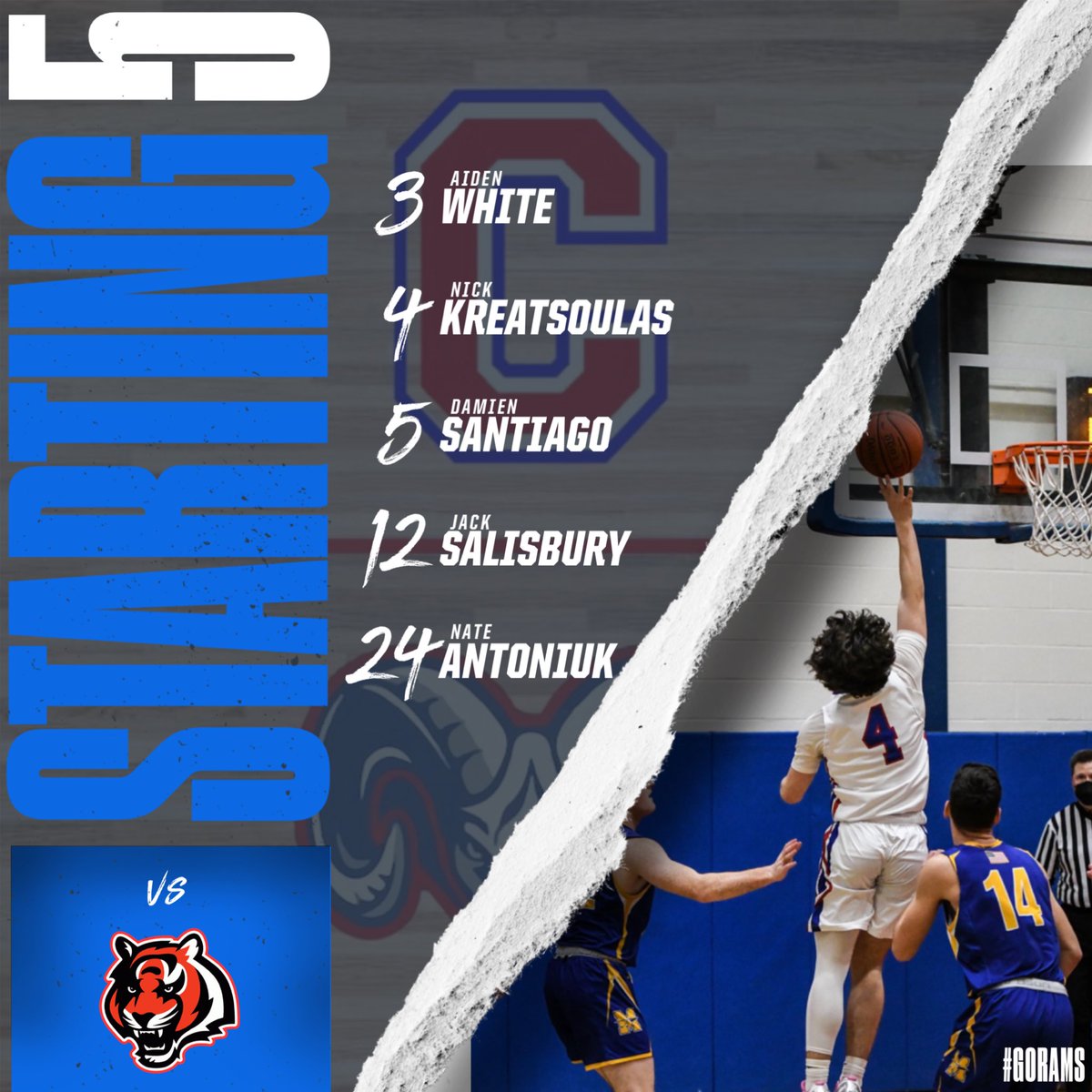 Rams Starting 5 for todays game vs Spring Valley. LETS GO RAMS