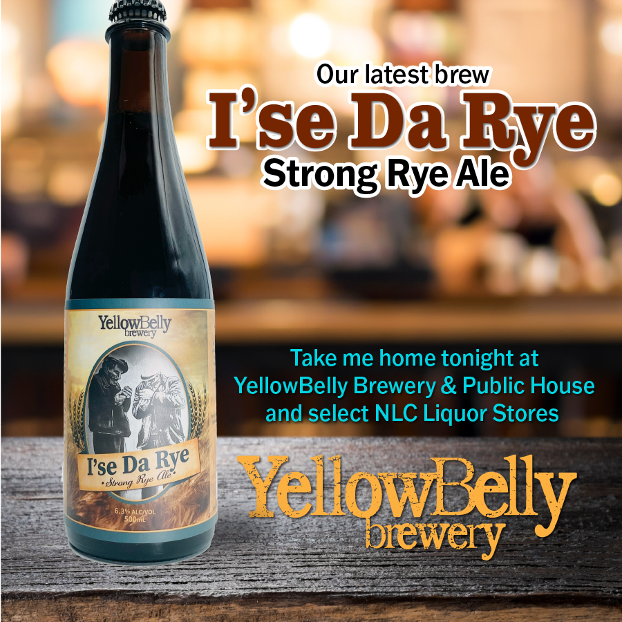 Yellowbellybrew's tweet photo. I'se Da Rye - our latest brew!🍺

Now available in select NLC Liquor Stores and YellowBelly Brewery &amp; Public House!

#rye #ryeale #isedarye #yellowbellybrewery #downtownstjohns https://t.co/mOm7X0CXiJ