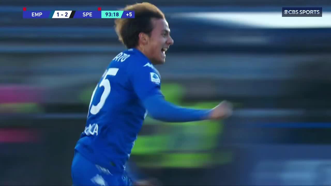 It only took Emanuel Vignato 9 minutes on his debut. 💥

Empoli steal a point in the final minutes of stoppage time. 👏”