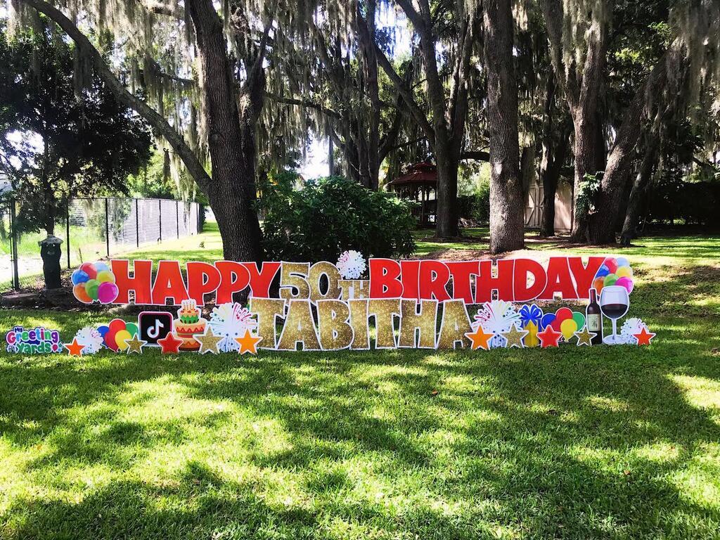 MyGreetingYards's tweet photo. Milestone alert! It’s the big 5-0!

Happy 50th birthday, Tabitha! 🥳

🥳 Let us help you celebrate in a BIG way!
💻 Book online! https://t.co/1Rg1D0LEZ1
📞 (877)778-2885

#mygreetingyards #yardcards #yardsigns #lakeworth #wellington #royalpalmbeach #boyn… https://t.co/e5NBtGPAeX https://t.co/LU0qLiL3sK