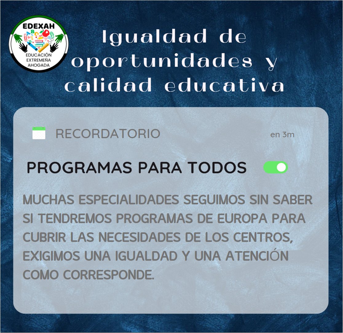 Educación Extremeña Ahogada (EDEXAH) (@esp_ahogadasext) on Twitter photo 