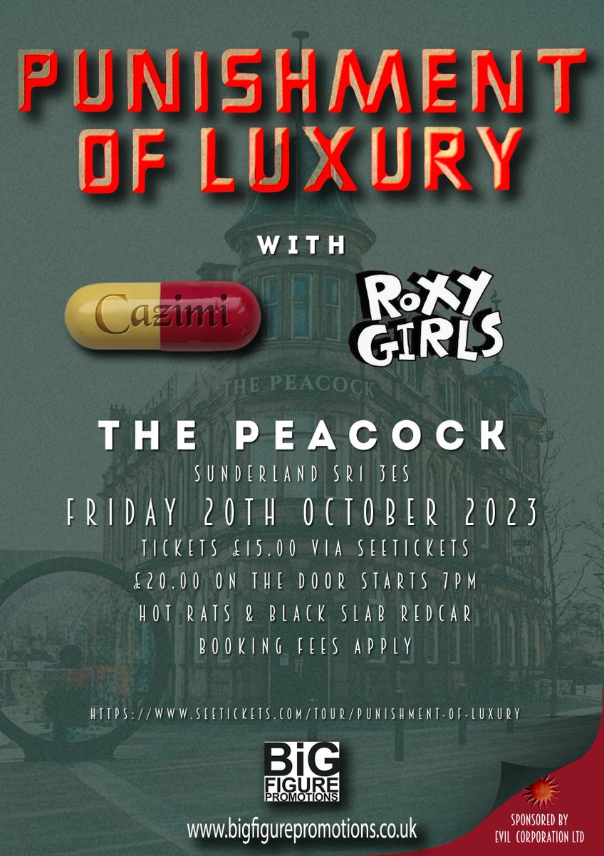 What's Happening?
This is...
punishmentofluxury.com at <a href="/ThePeacockSun/">The Peacock</a> with guests <a href="/cazimi_band/">Cazimi</a> and <a href="/rrroxygirls/">Roxy Girls</a> 
 
#Sunderland #music #postpunk #Punilux